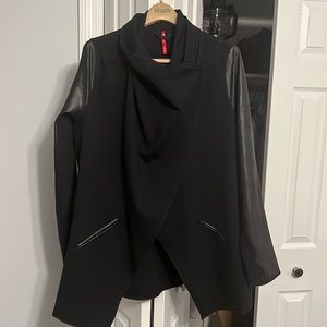 Spanx Faux Leather Drape Jacket